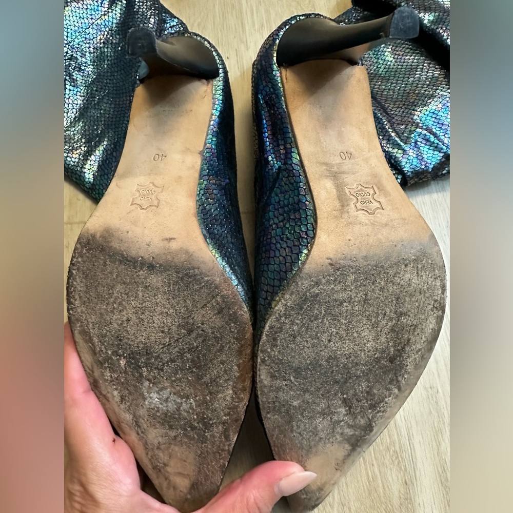 Dragon boots! Green, purple, incandescent, size 40, unique, mid height heel - Picture 6 of 6